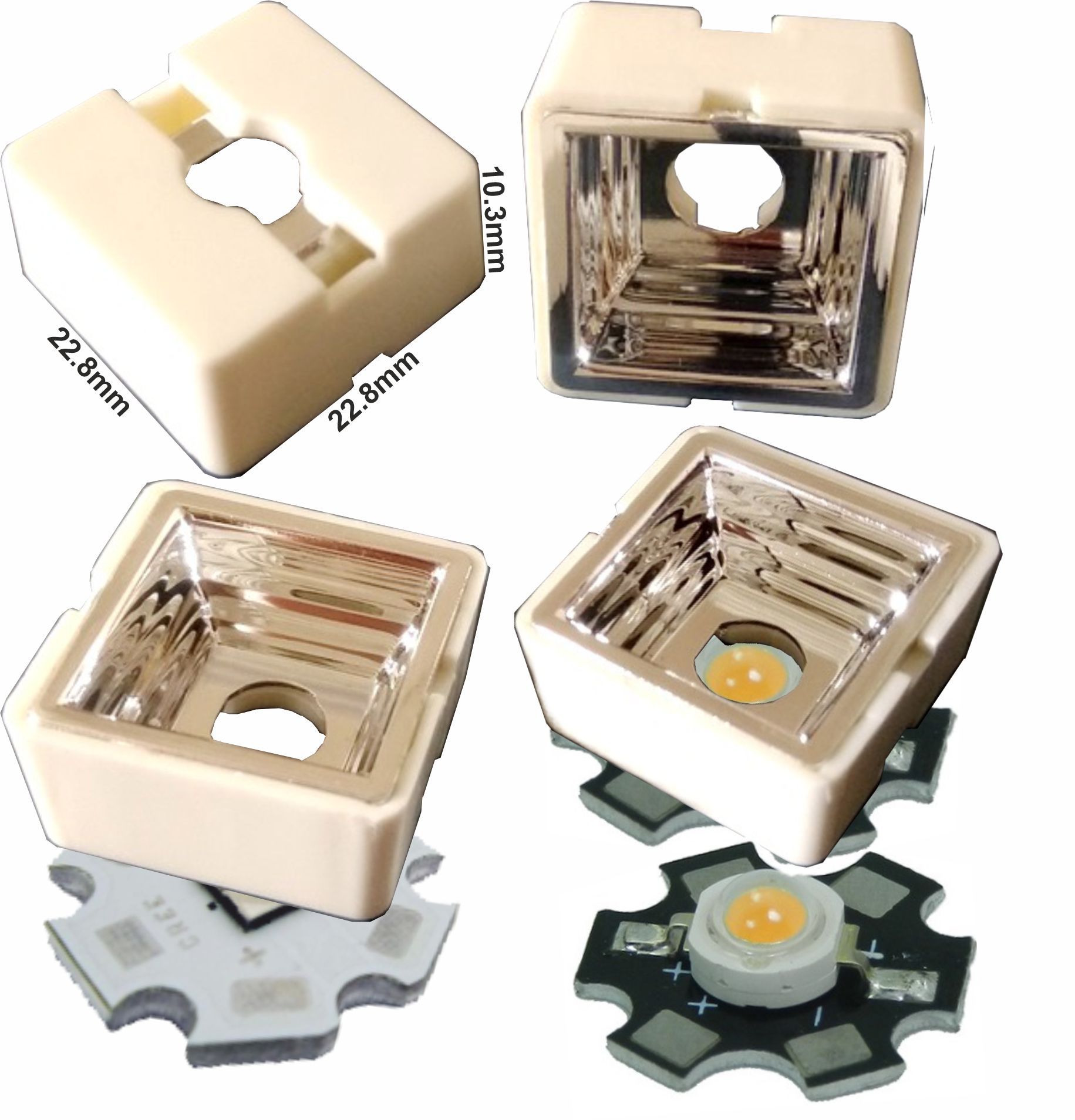 Reflector-Lente 25x25x13mm